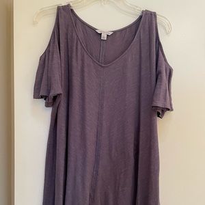 Purple Cold Shoulder Blouse